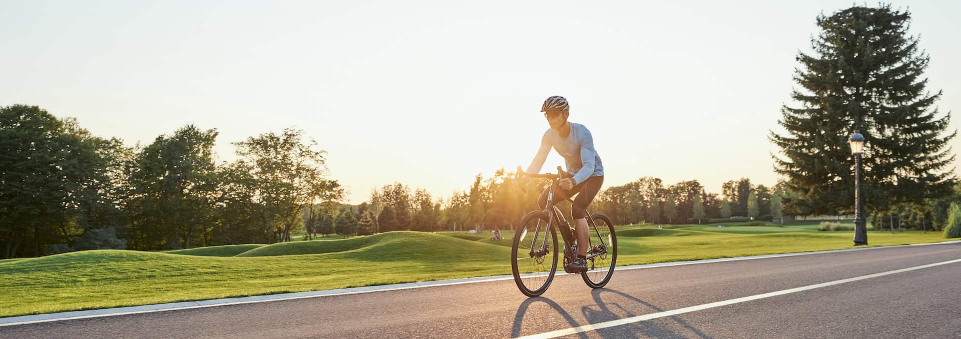 mountain road bike on a sunny summer day