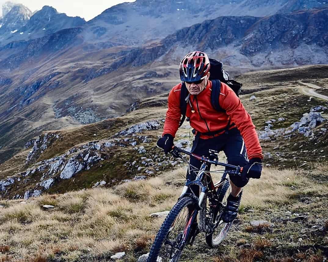 mountain biker riding in the mountains