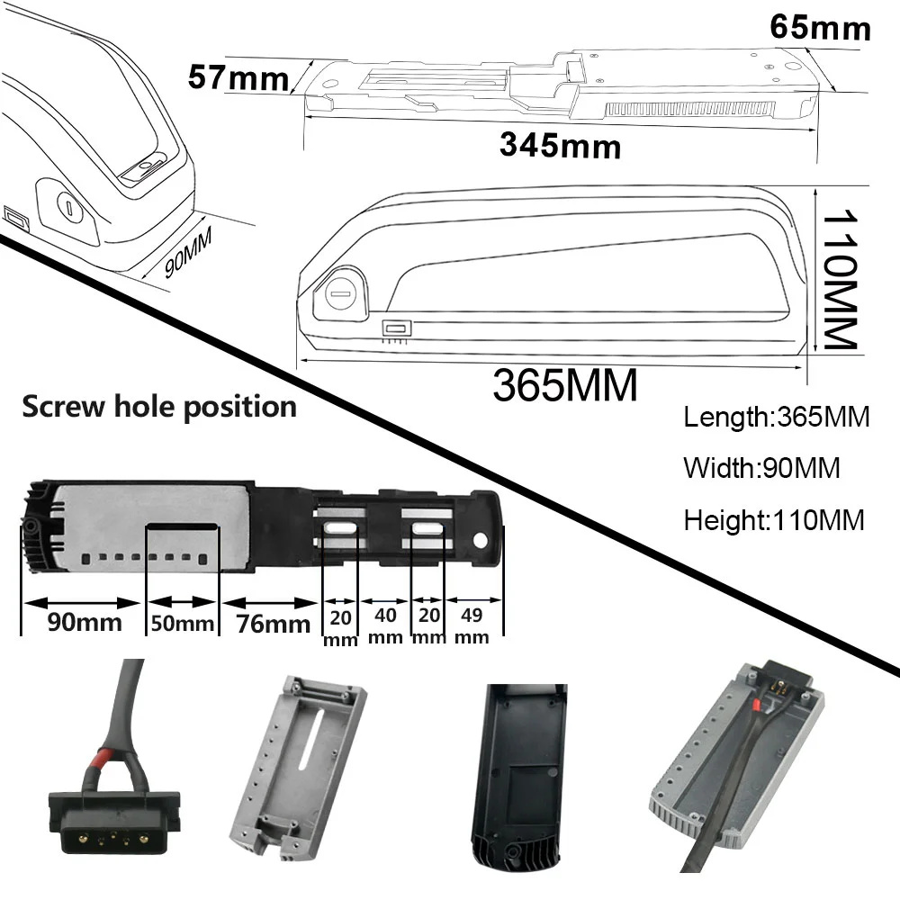 samsung s039.3 battery pack 48v 17.5ah & mount 45a bms